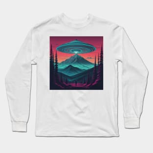 UFO Chronicles Podcast - UFO Glitch Artwork V7 Long Sleeve T-Shirt
